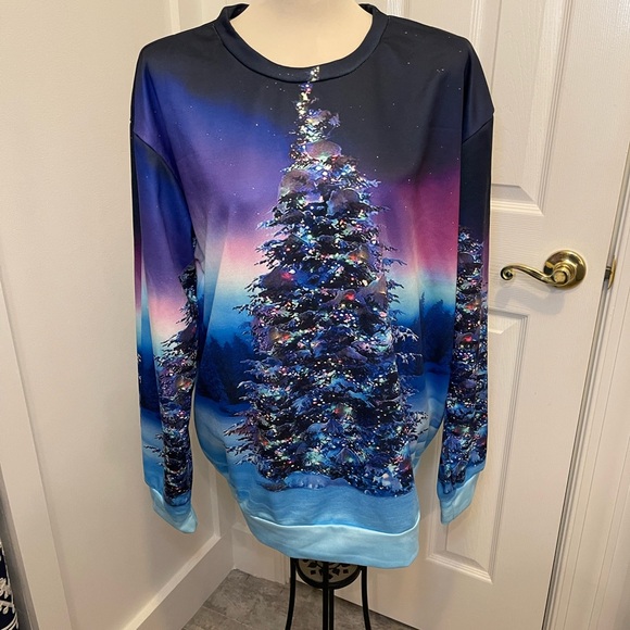 Xxl Women Plus Size Long Sleeve Christmas Printed Crewneck Sweatshirt nwot - Picture 4 of 4
